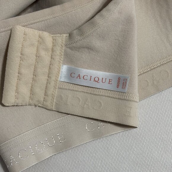 Cacique Lightly Lined No-Wire Wireless Nude T-Shirt Back Smoothing Bra 46DDD - Picture 9 of 10